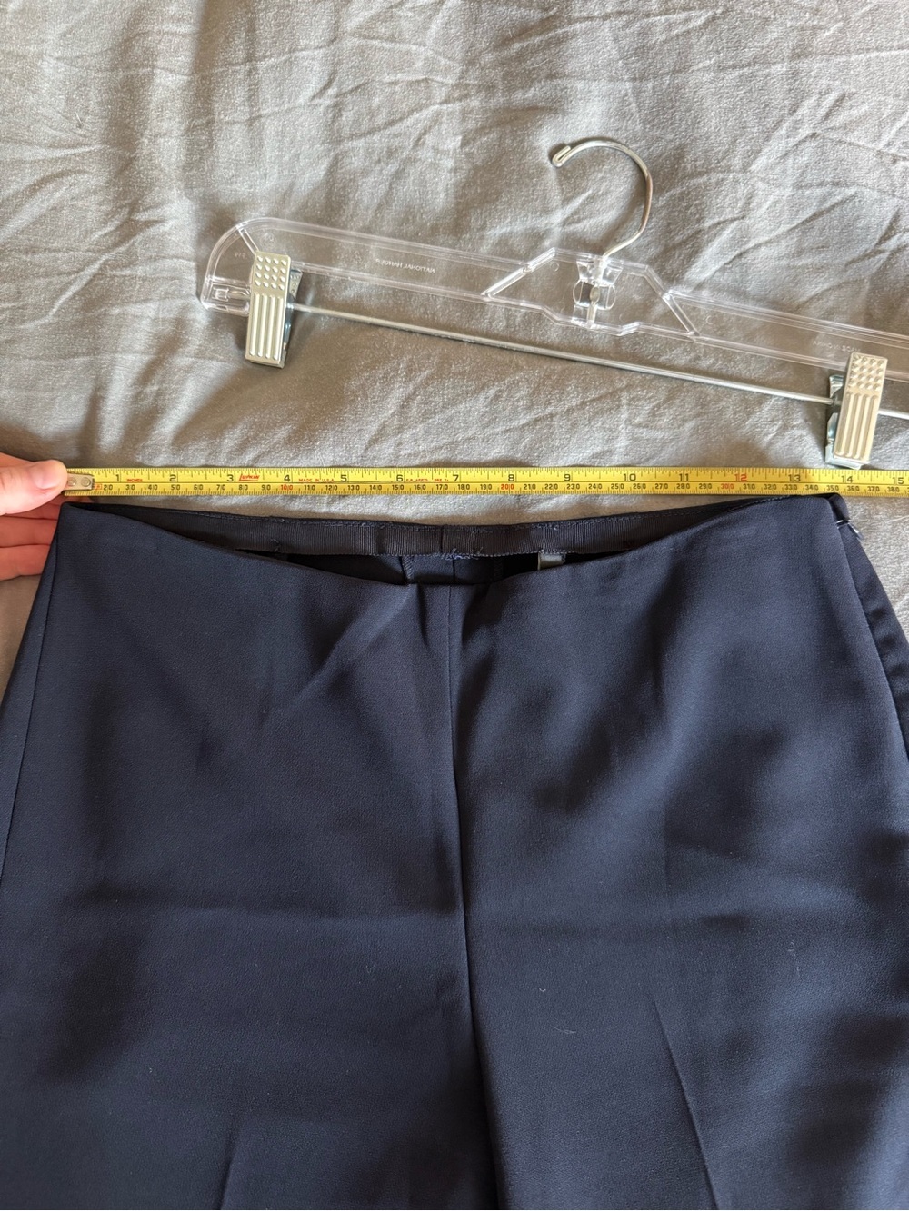 Wide-Leg High-Waist Women's Pants - Navy - Picture 7 of 8